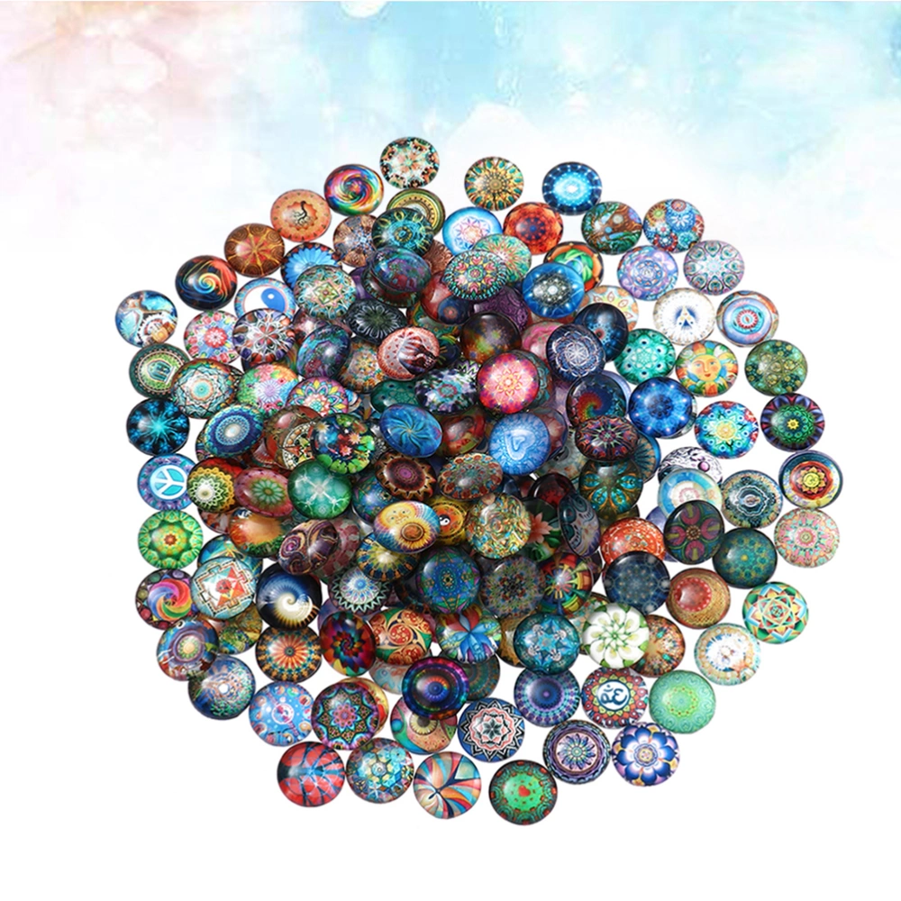 100pcs 10mm Mixed Round Mosaic Tiles for Crafts Glass Mosaic Supplies for Jewelry Making