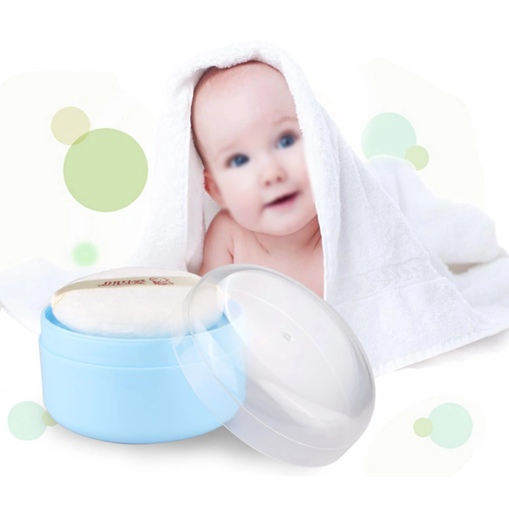 Talcum Powder Puff Box Empty Body Powder Container with Thicken Powder Puffs and Sifter for Home and Travel