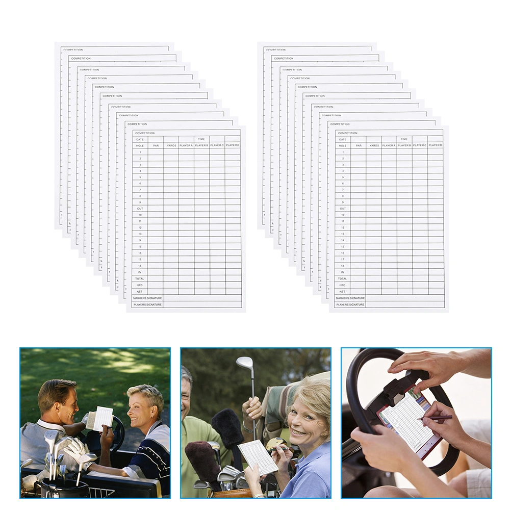20Pcs Golfs Score Sheets Golfs Scorecards Coated Paper Score Cards Portable Golfs Scorecards