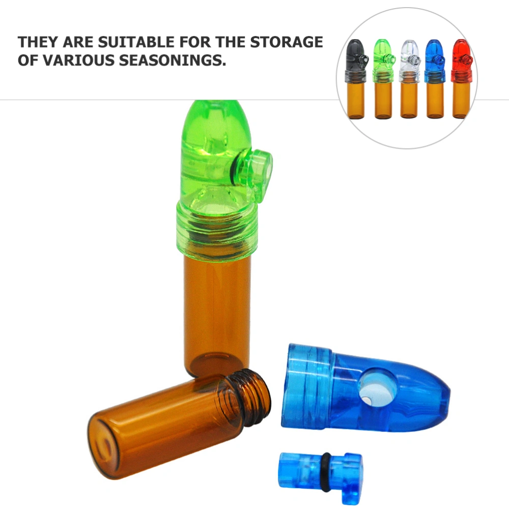 5Pcs Mini Powder Bottles Portable Mini Spice Bottles Camping Seasoning Bottles Outdoor Spice Holders