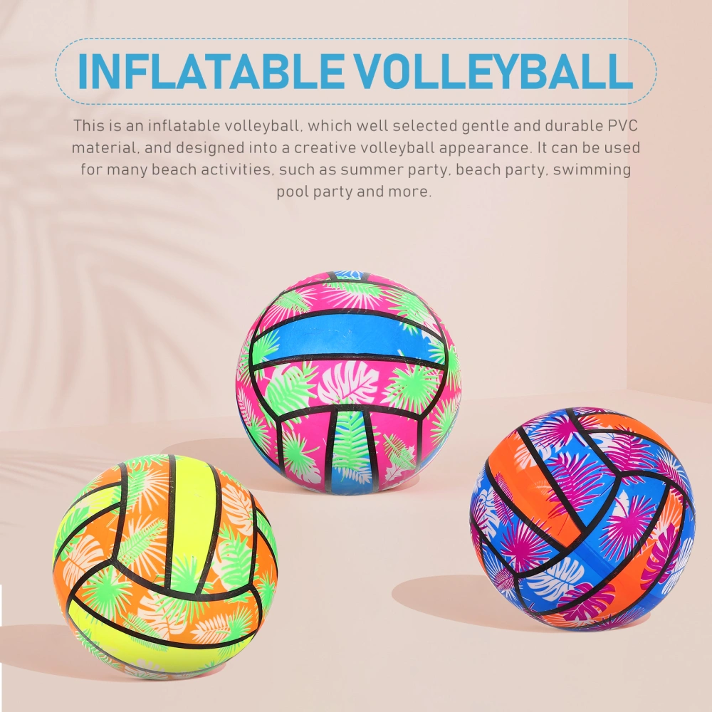 3Pcs Colorful Inflatable Water Volleyball for Beach Pool Volleyball Toy Random Color