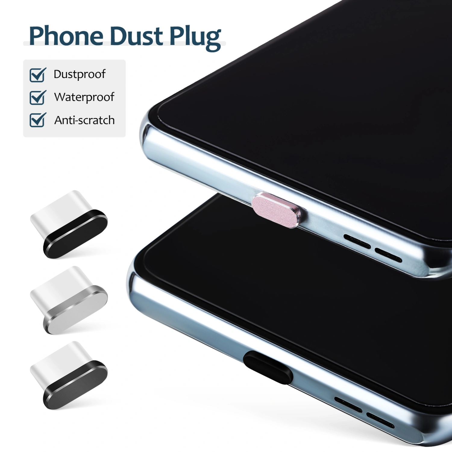 14 Pcs USB C Dust Plugs Type C Dust Covers Phone Port Caps Protectors Compatible with Most Type C Cell Phones