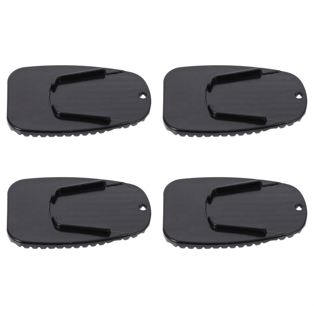 4pcs Professional Motorcycle Side Stand Pads Motorcycle Kickstand Cushions (Black)