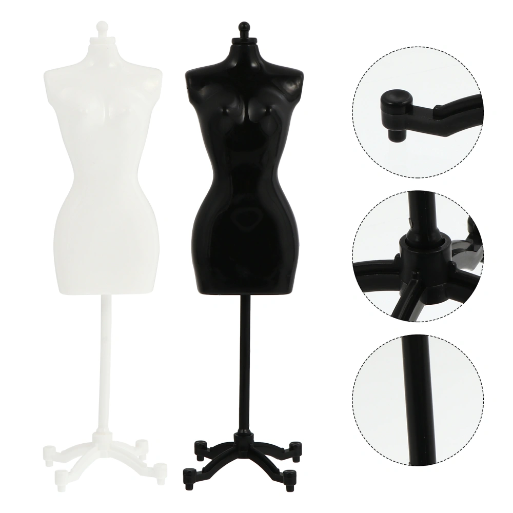 6PCS Mini Mannequin Model Doll Dress Clothing Stand Skirt Display Support