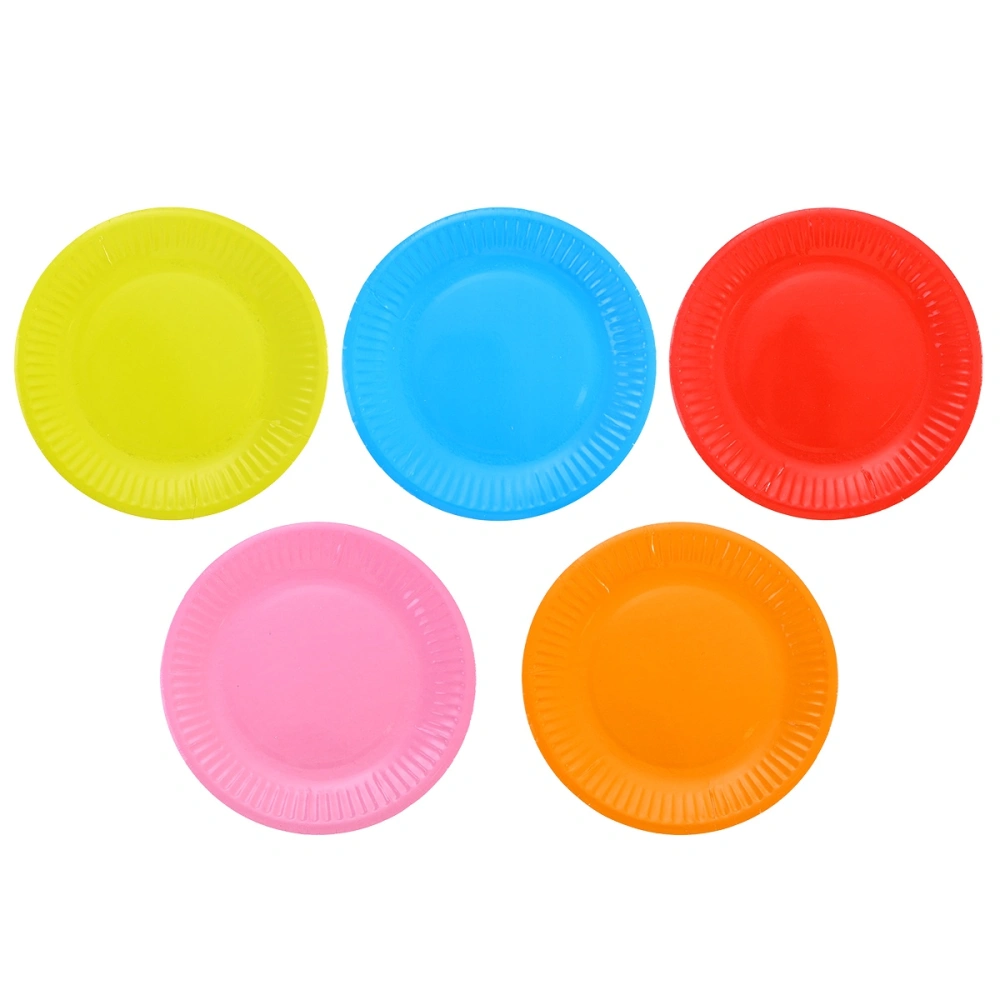 50 Pcs Classic Assorted Color Round All Occasion Disposable Paper Dinner Plates Birthday Party Supplies