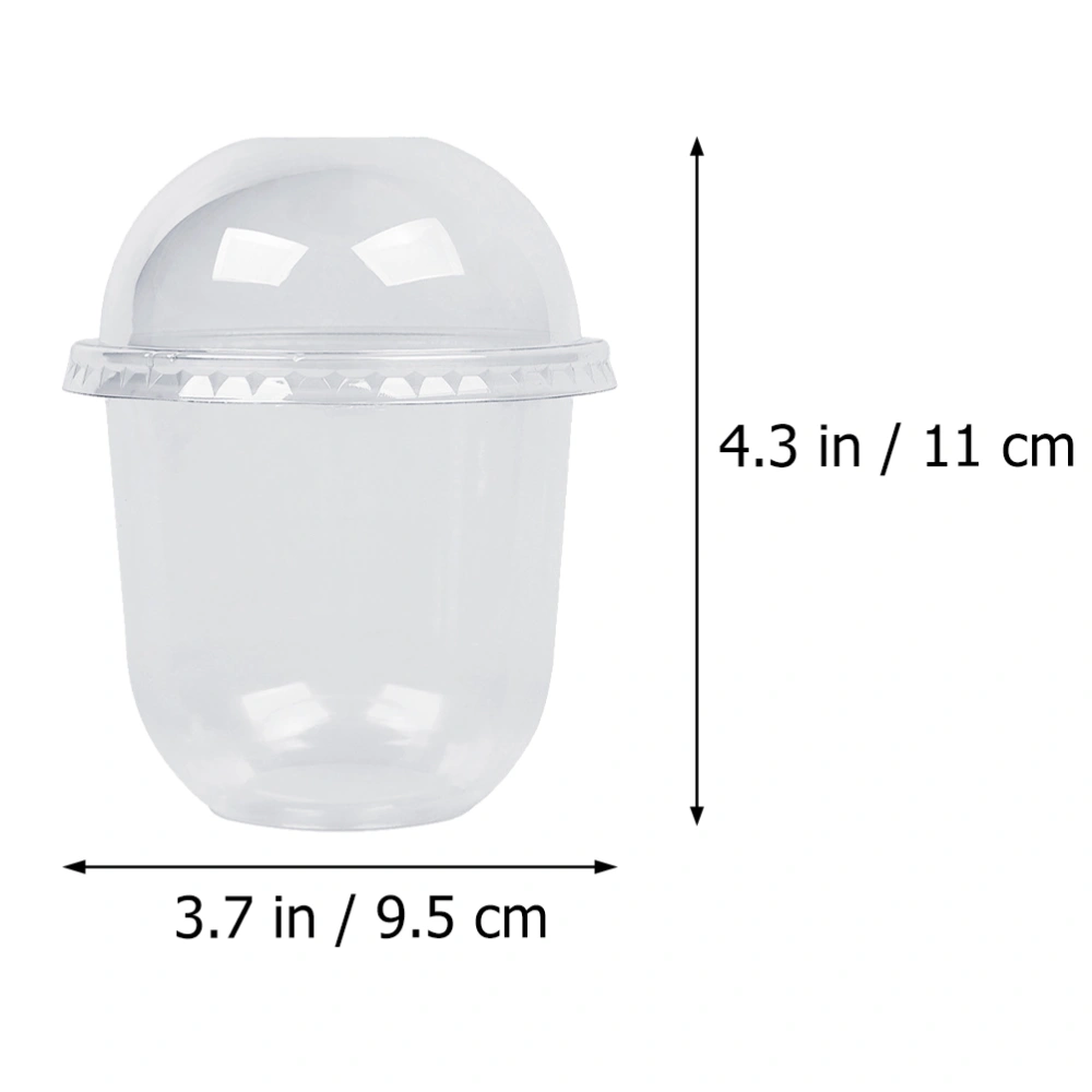 10 Sets 360ML Disposable Milk Tea Cup with Lid U Shape Juice Packing Cups