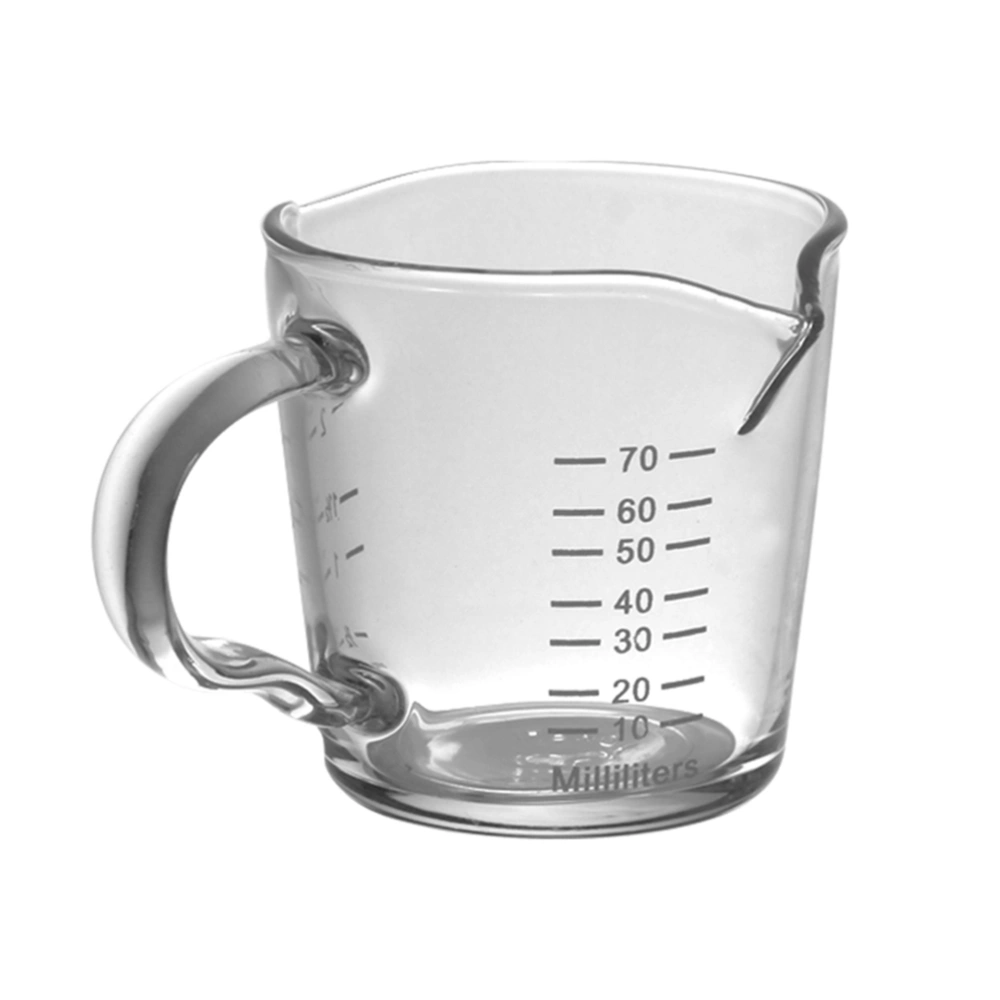 1Pc Two-mouth Espresso Cup with Scale Temperature Resistant Glass Measuring Cup