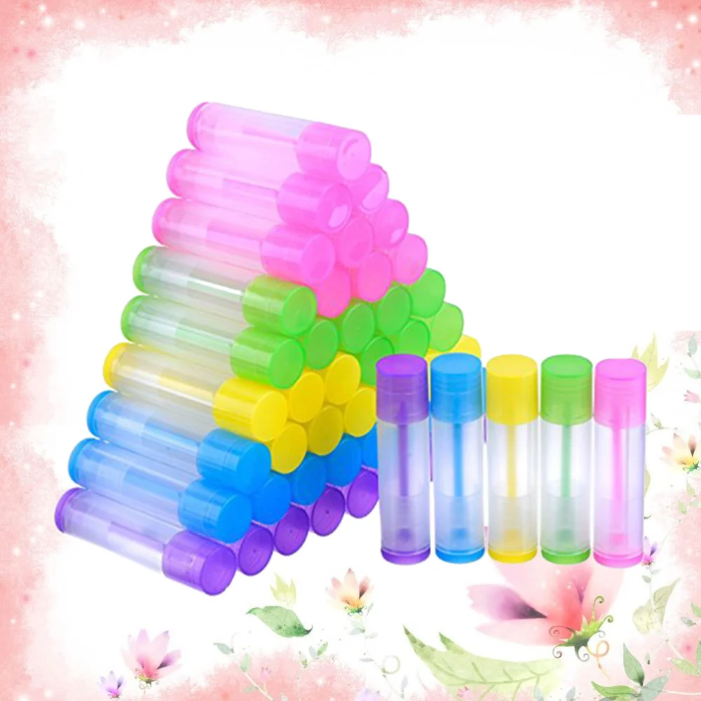 100pcs 5g Lip Balm Lipstick Empty Container Clear Tubes with Bottom and