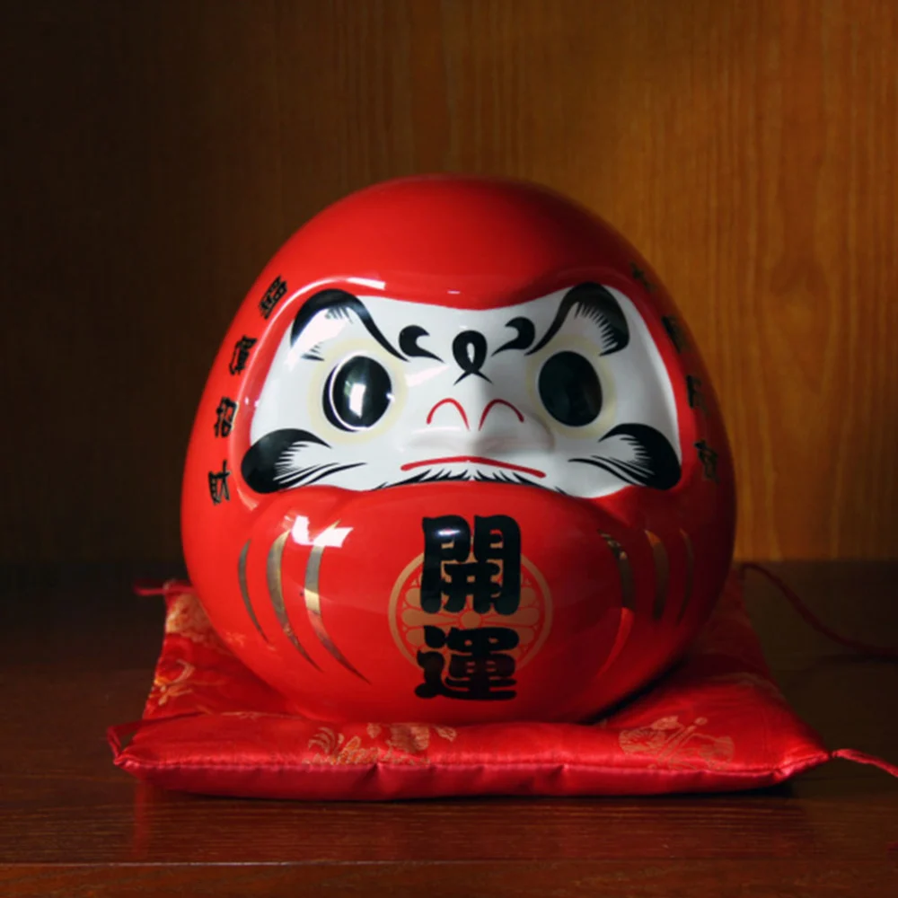 Japanese Wealth Daruma Figurine Daruma Doll Japanese Ceramic Craft Daruma Figurine Decor Random Style