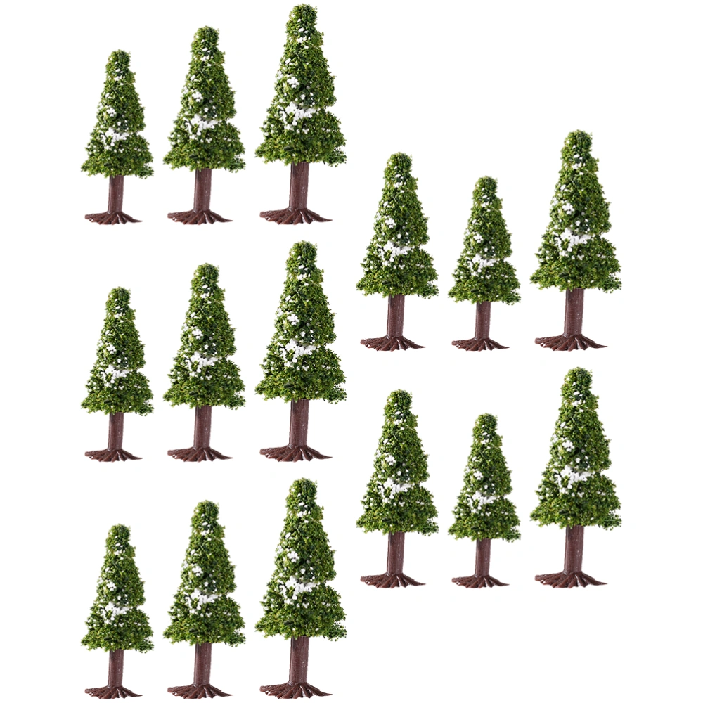 15 Pcs Pine Tree Modle DIY Scenery Landscape Scenery Tree Architecture Trees