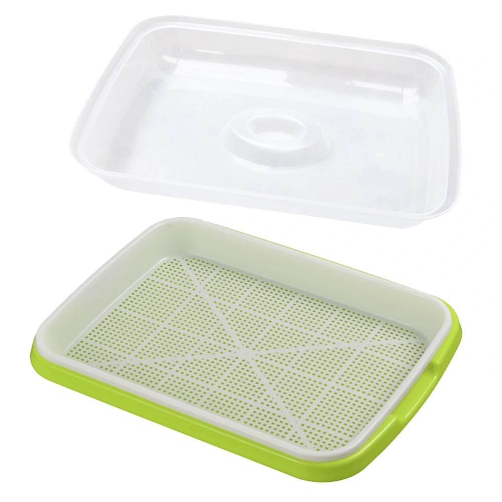 1 Set Sprouting Set Soil-Free Sprouter Tray with Lid Hydroponics Germination Tray for Wheatgrass Soybean Mung