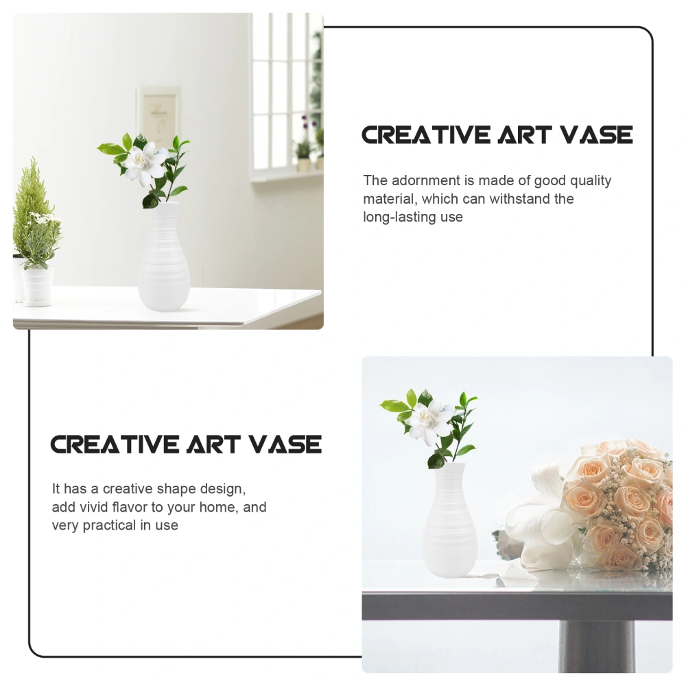 2Pcs Modern Nordic Home Vase Creative Simple Plastic Vase Simple Decor White