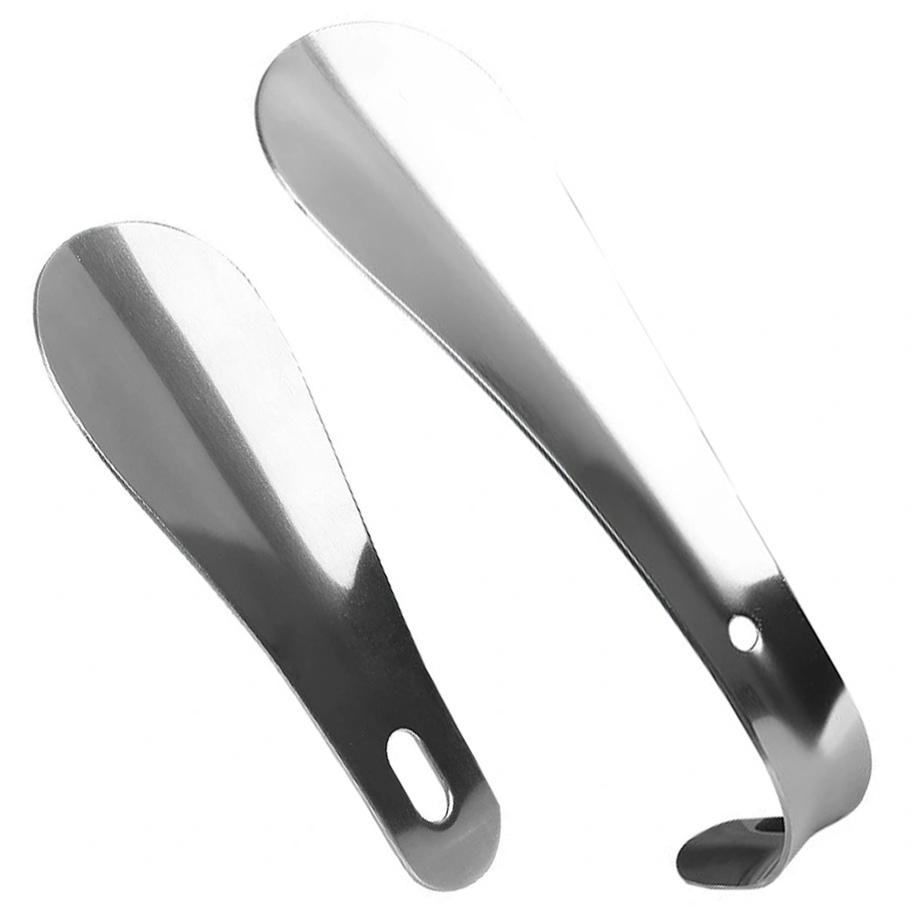 2pcs Stainless Steel Shoe Horn Long Handle Shoes Lifter Pull Shoehorn Anti Handle Shoe Horn