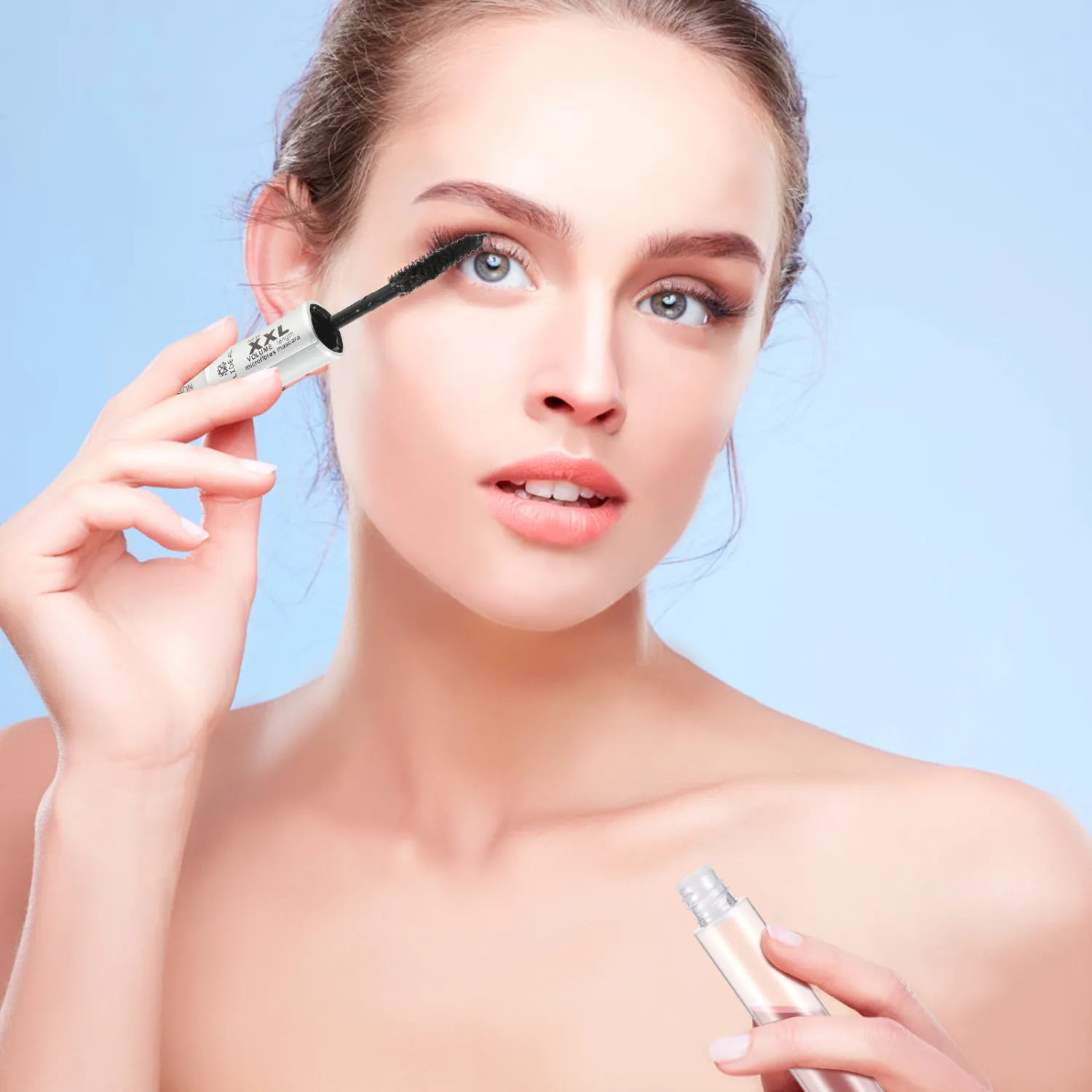 1pc Silk Fiber Mascara Waterproof Double-end Curling Mascara Eyelash Mascara for Lady