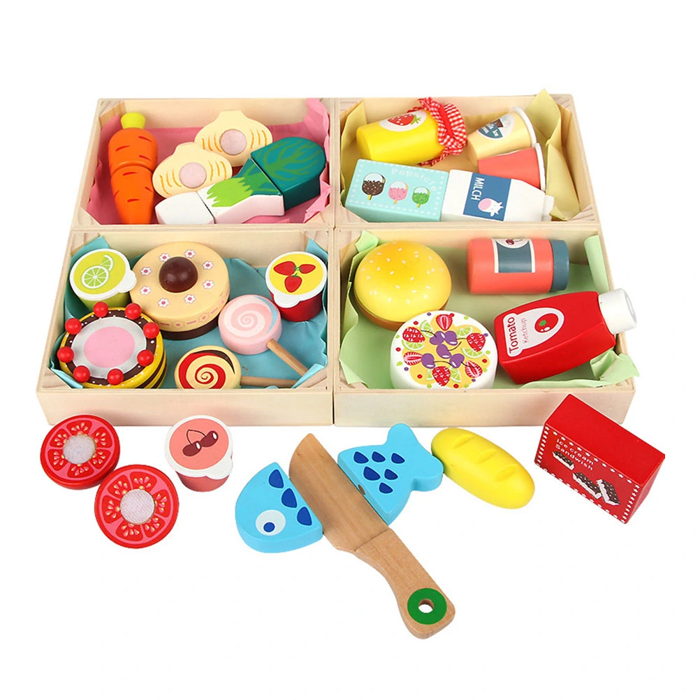 1 Set Wooden Snacks Toys Children's Play House Toys Kids Wooden Kitchen Toys
