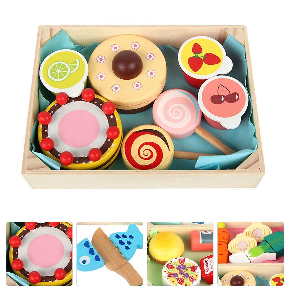 1 Set Wooden Snacks Toys Children's Play House Toys Kids Wooden Kitchen Toys