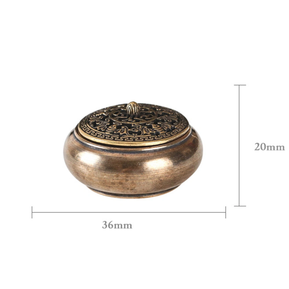 2pcs Brass Desktop Burner Retro Mini Censer Incense Holder for Home Office