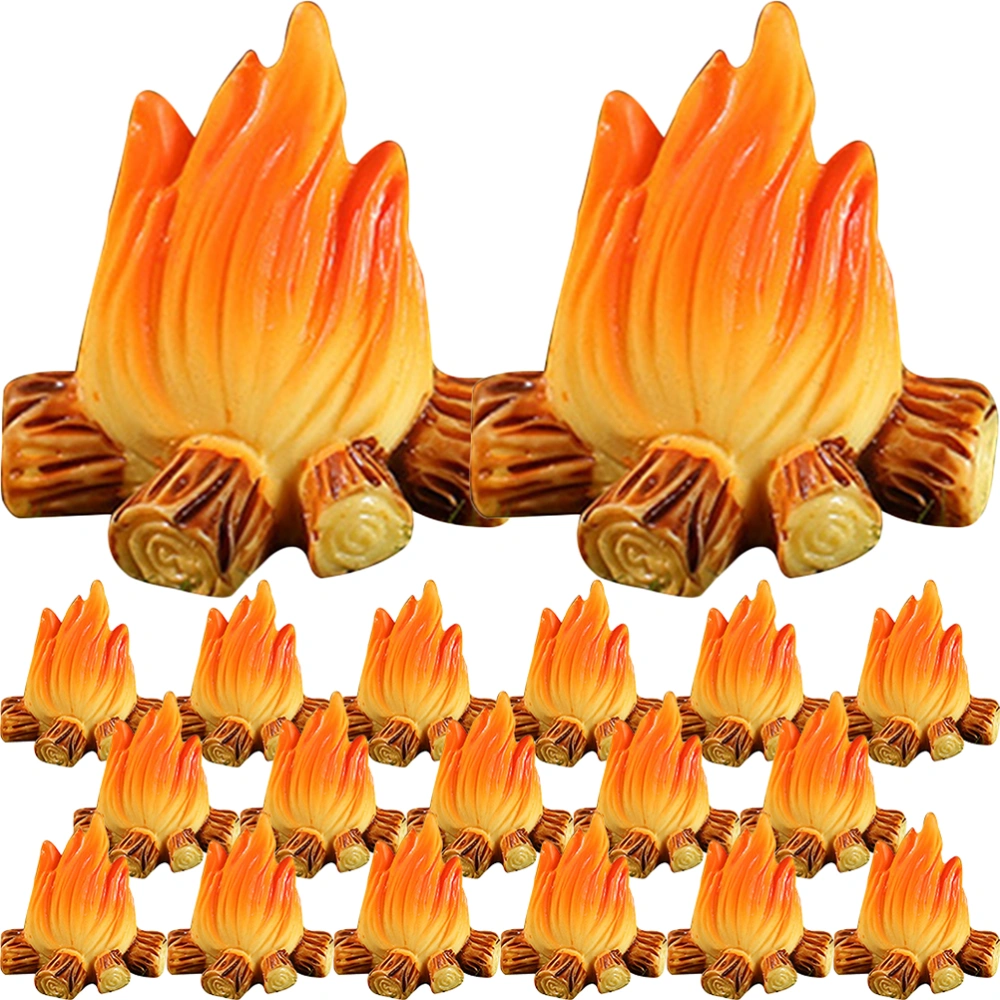 20Pcs Miniature Campfire Model Fire Landscaping Props Miniature Decoration