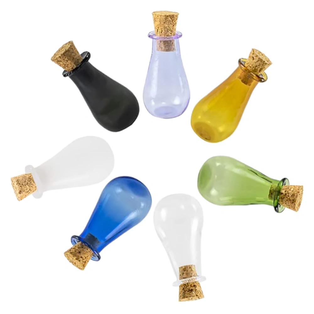 7pcs Mini Wishing Bottles Glass Storage Bottles DIY Drift Bottles Pendants