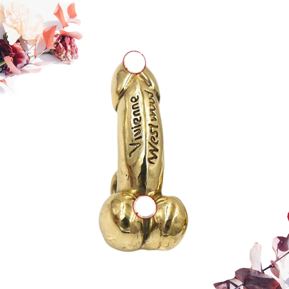 Creative Trick Penis Pendant Funny Handmade Brass Connector DIY Craft Pendant Fashion Creative Pendant Charm for Keychain Crafts (Penis)