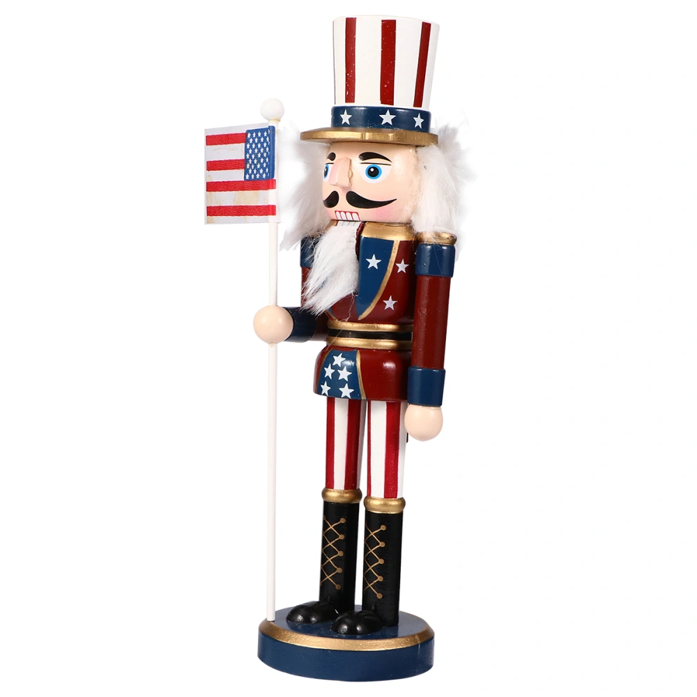 1pc Classic Wooden Walnut Soldier Nutcracker Puppet  Soldier Toys Desktop