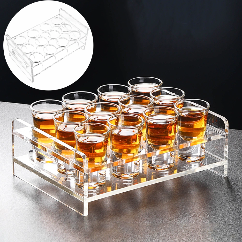 Acrylic Shot Glass Holder Transparent Liquor Cup Display Rack Drinkware for Bar