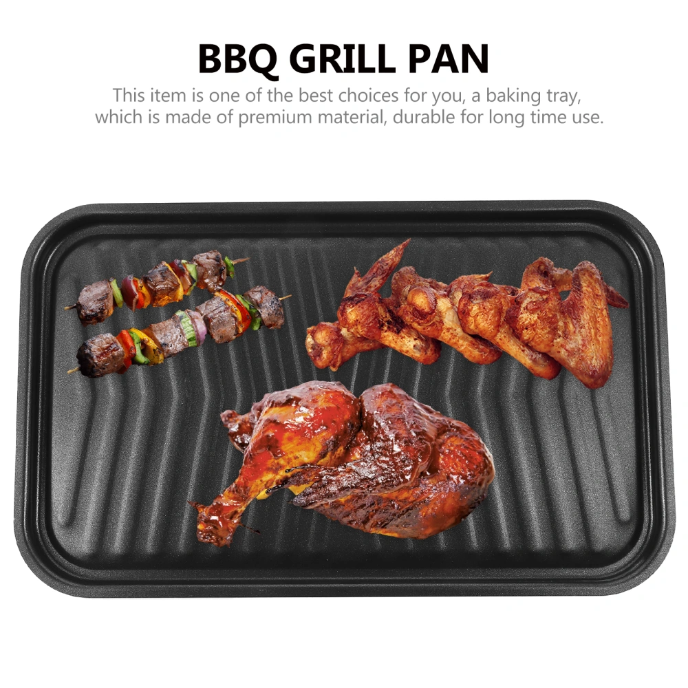 Barbecue Frying Grill Pan Non-Stick Grill Cookware BBQ Tray Barbecue Plate