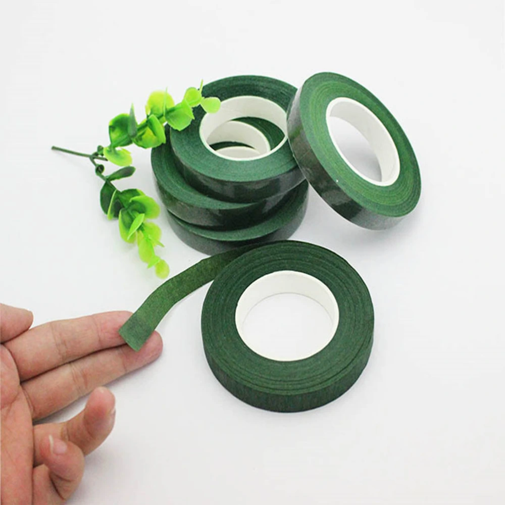 Wide Dark Green Floral Tapes Adhesive Packing Tape for Bouquet Stem Wrap Florist Tape