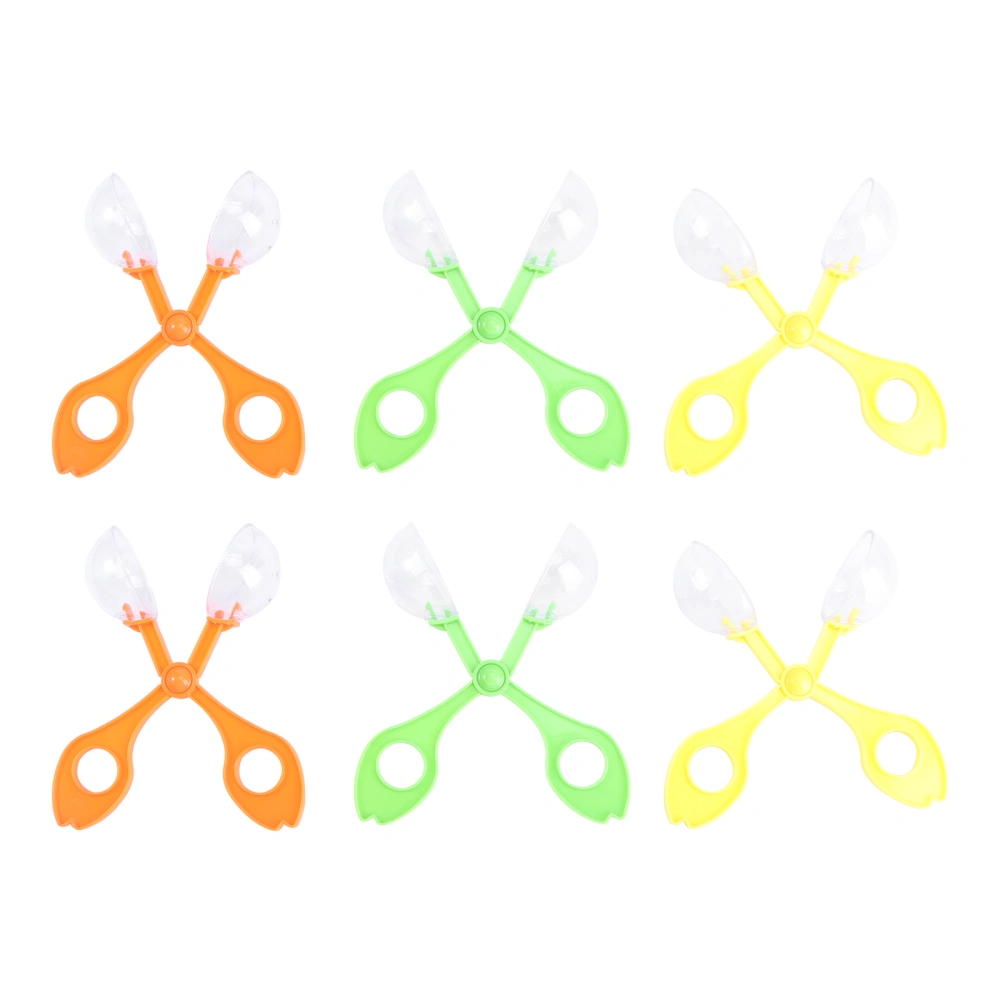 6pcs Handy Scoopers Bug Catcher Bug Tongs Insects Catch Clamp Scissors Outdoor Toys for Kids (Random Color 14cm)