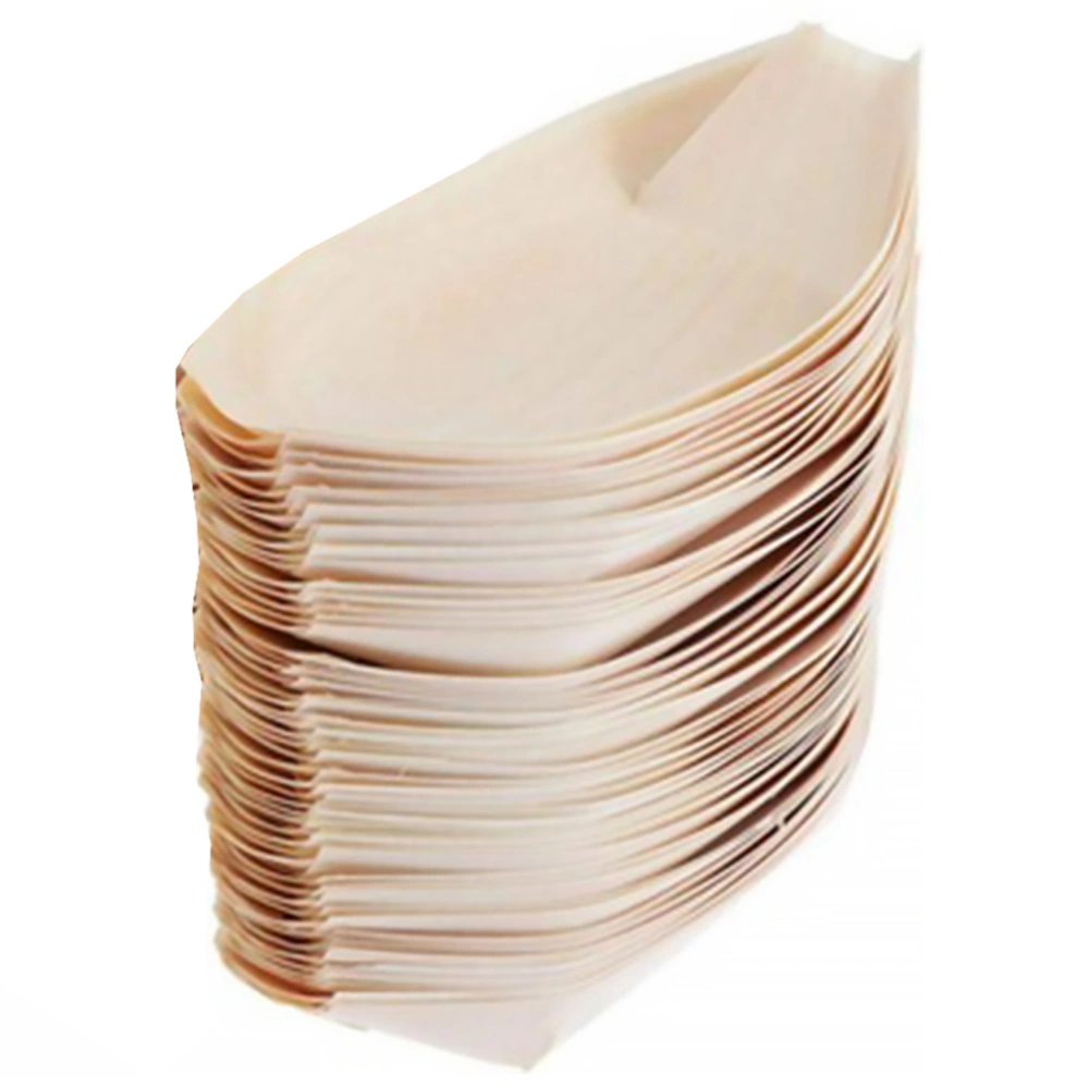 50pcs Wooden Tableware Snack Containers Disposable Food Containers Snack Bowl