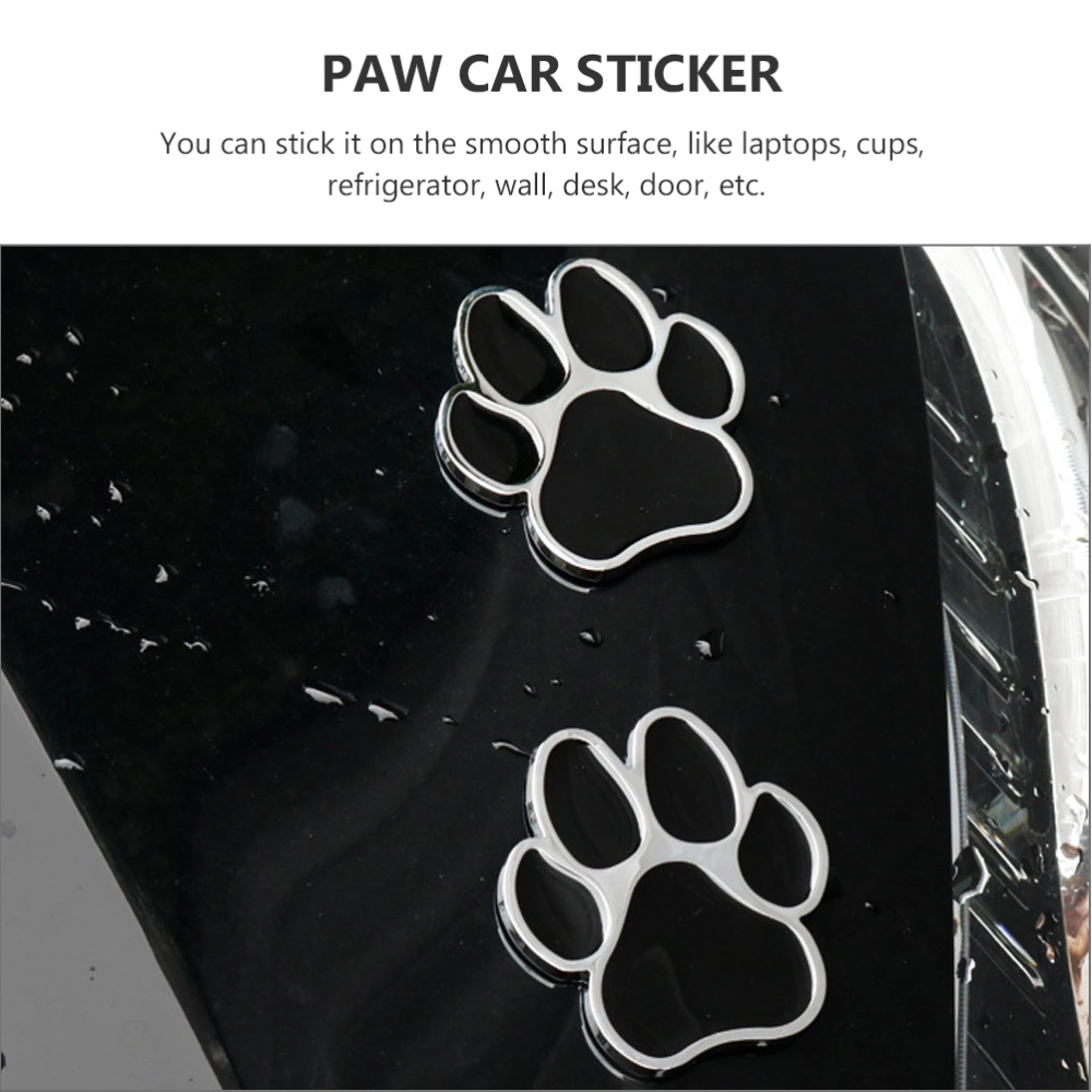 Decorative Car Sticker Metal Dog Paw Car Stickers Auto Footprint Decals Vehicle Decor