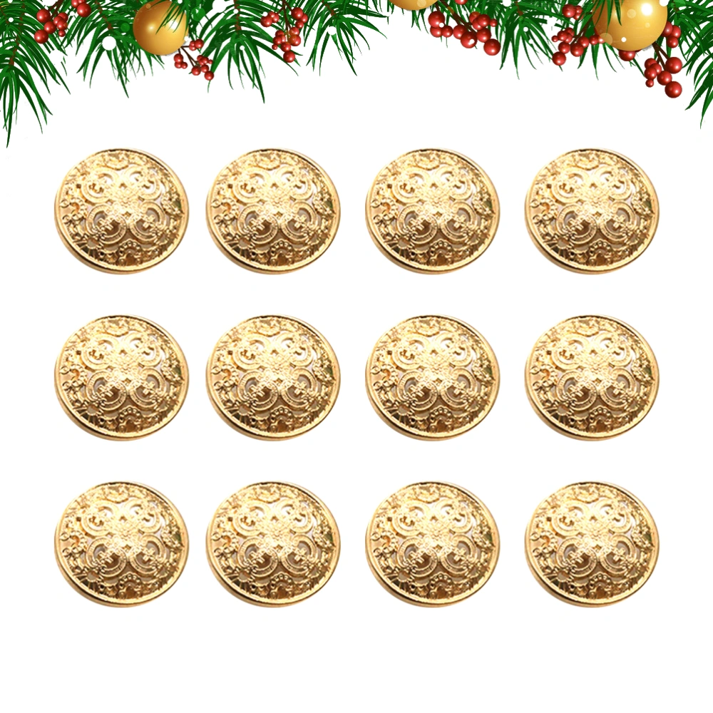 30pcs 20mm Stylish Metal Buckle Hollow-out Button Handcraft Tools Down Button DIY Sewing Buttons for Decor Use (Light Golden)