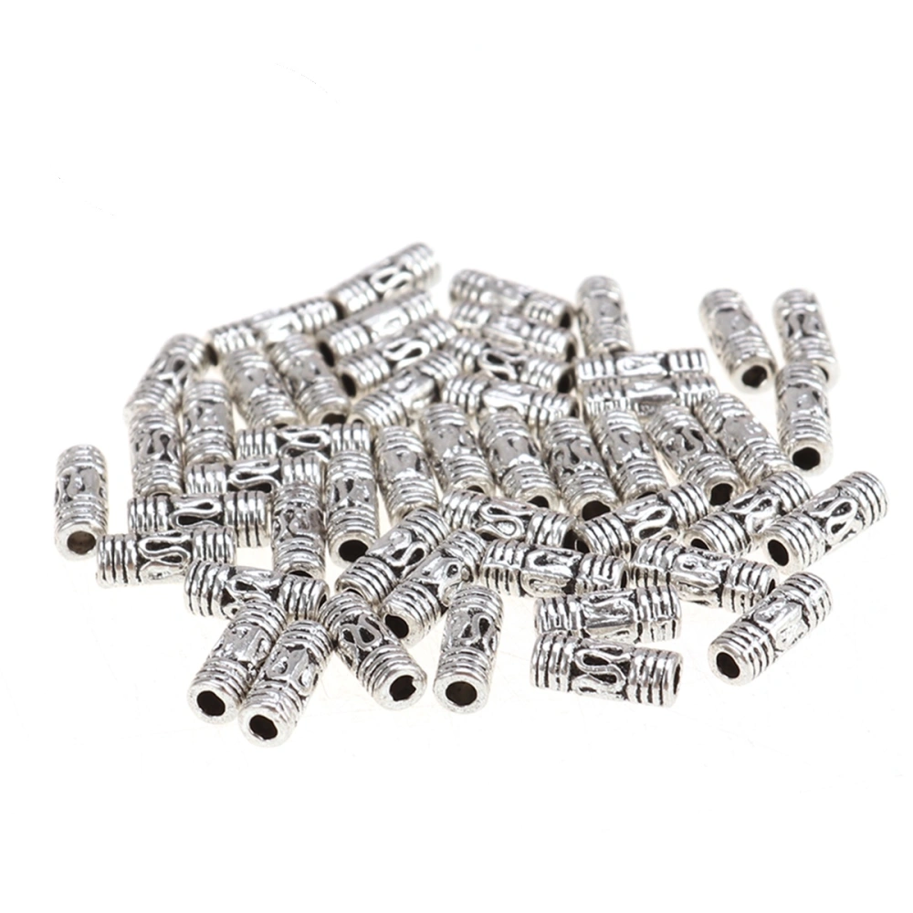 50 pcs Tibetan Silver Column Tube Spacer Beads Jewelry Making Findings for Jewelry Making DIY 8x3.3mm