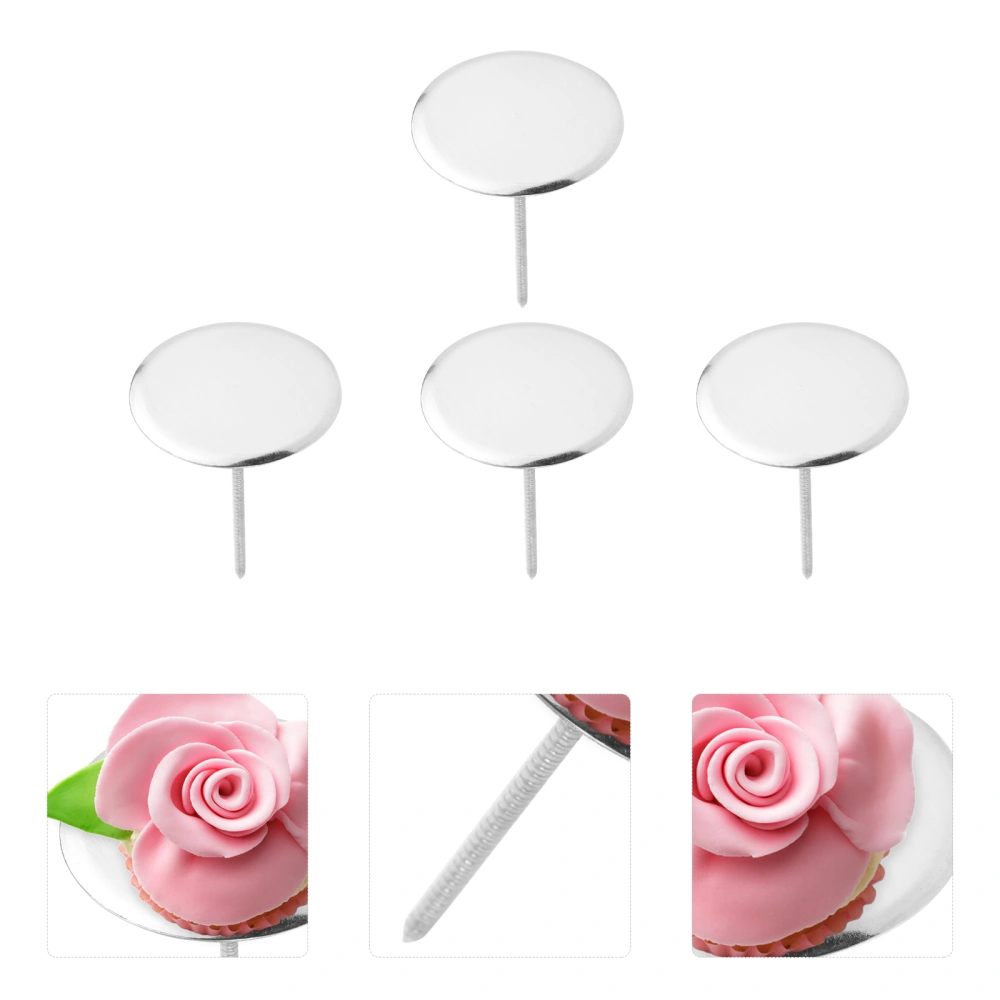 4 Pcs Stainless Steel Cake Baking Heating Core Flower Decorating Nails Cake Cupcake Decor Tools (L, Diameter 5 cm)