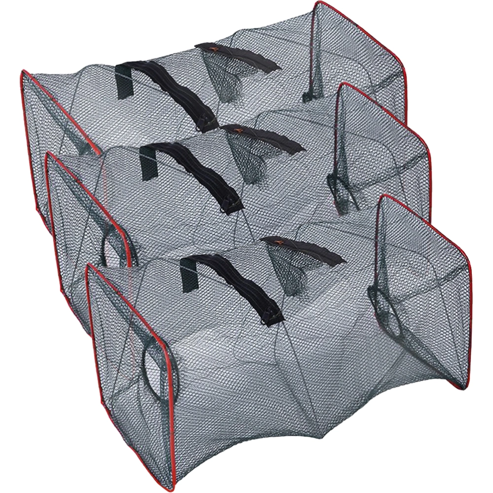 3Pcs Outdoor Crab Trap Portable Lobster Bait Trap Collapsible Crawfish Cast Net