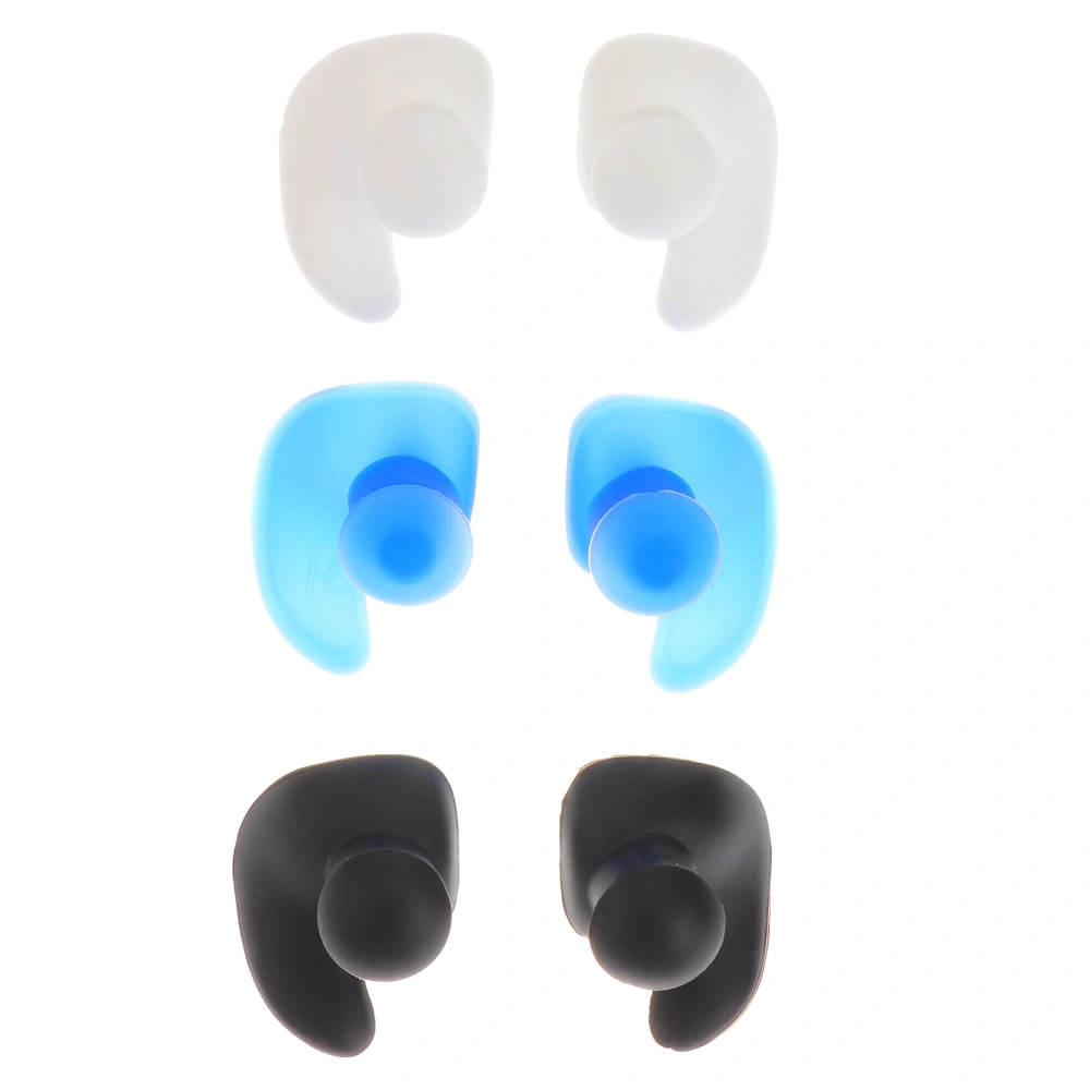 3 Pairs Swimming Ear Plugs Waterproof Earplugs Swimming Supplies for Adult