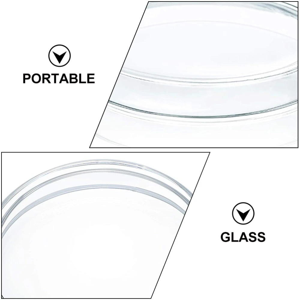 5Pcs Glass Petri Dishes Cell Culture High Borosilicate Petri Dishes for School