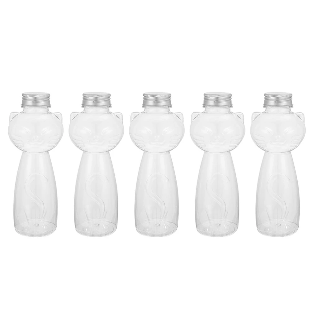 5Pcs Homemade Juice Bottles Transparent Juicing Bottles Beverage Packaging Bottles