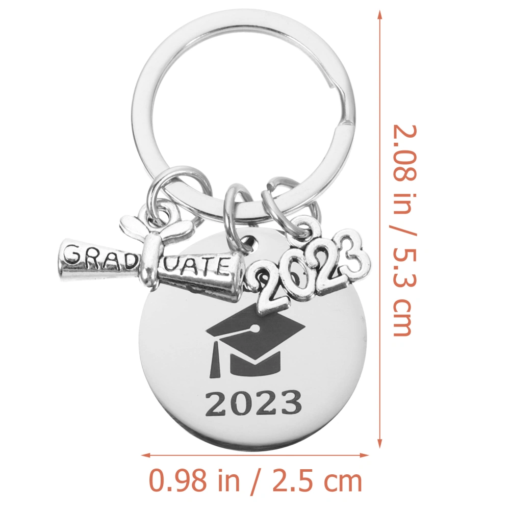 Graduation Themed Keychain Class of 2023 Key Ring Gift Stainless Steel Keychain