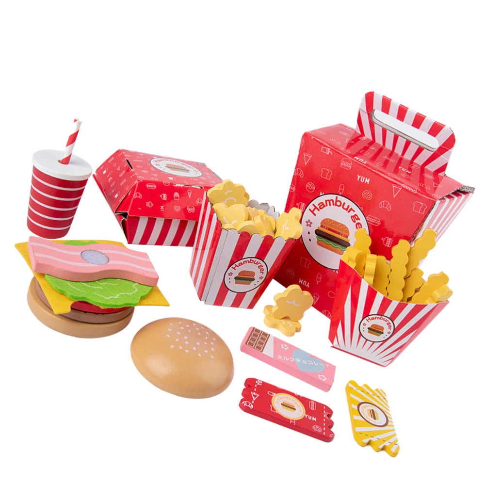 1 Set Simulated Fast Food Model Realistic Chip Burger Toy Set Play House Props