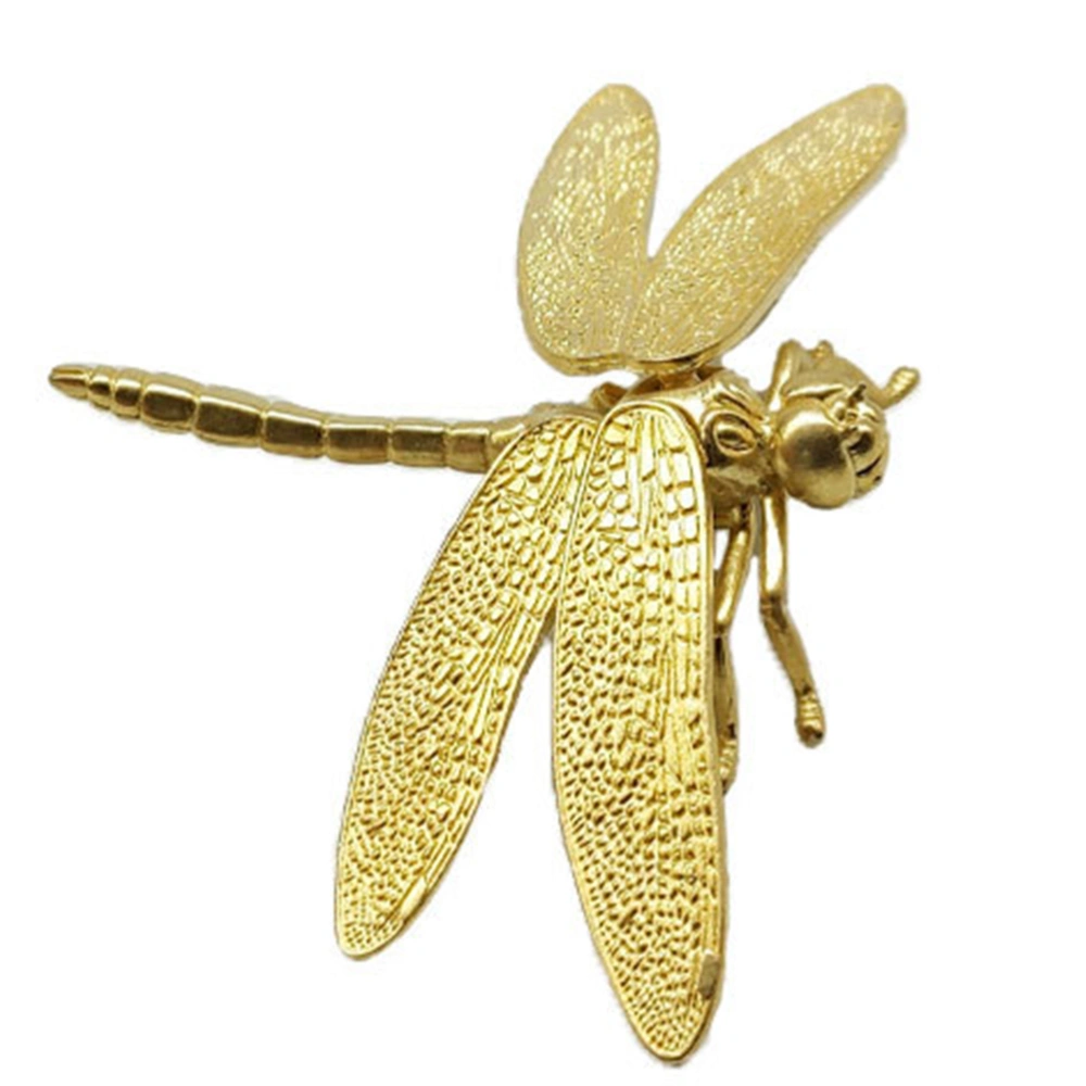 1PC Household Ornament Wing Detachable Brass Dragonfly Porch Adornment (Golden)