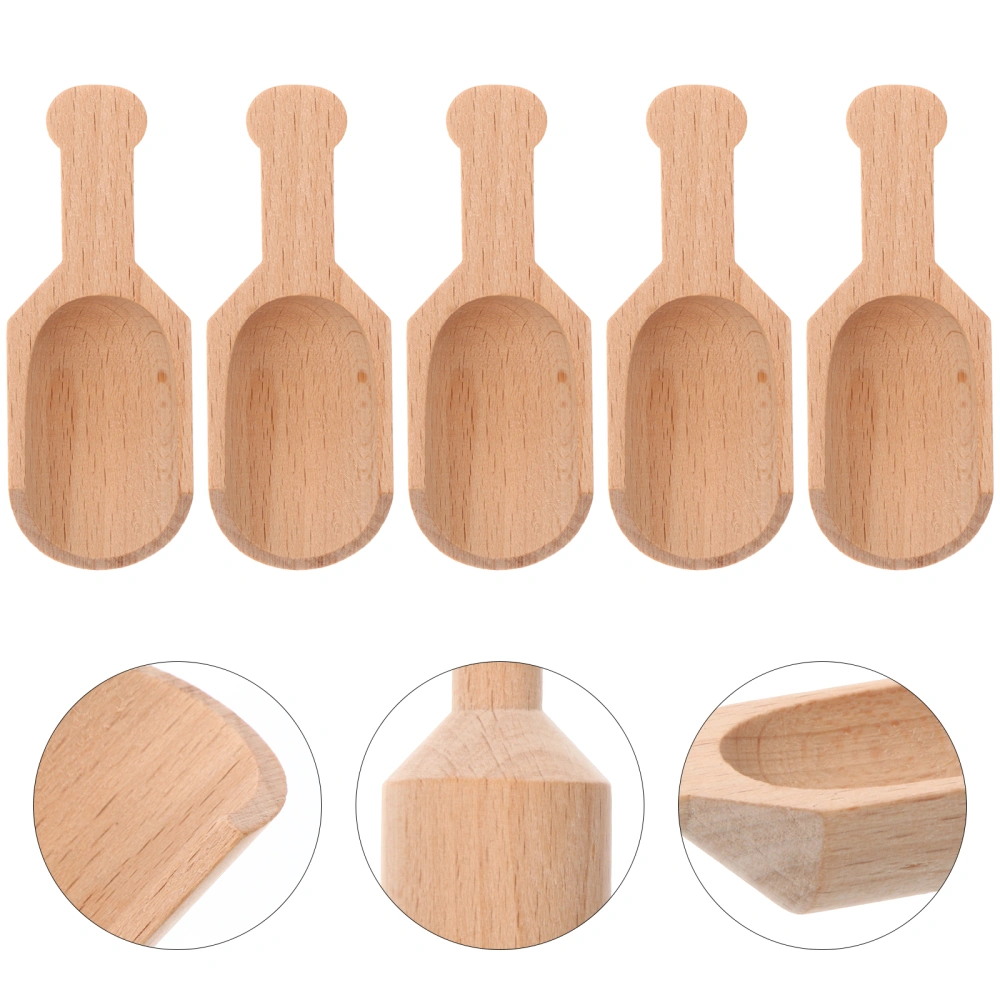 5Pcs Mini Wooden Spoons Durable Milk Powder Scoops Household Small Spoons