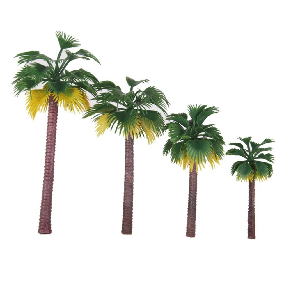 12pcs Layout Rainforest Plastic Palm Tree Diorama Scenery (The color of root is random)