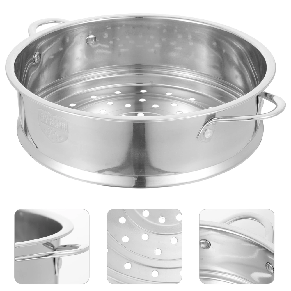 20cm Food Steamer Basket Practical Stainless Steel Handles Steamer Useful Bun Steamer Grid for Home Kitchen Restaurant (Silver)