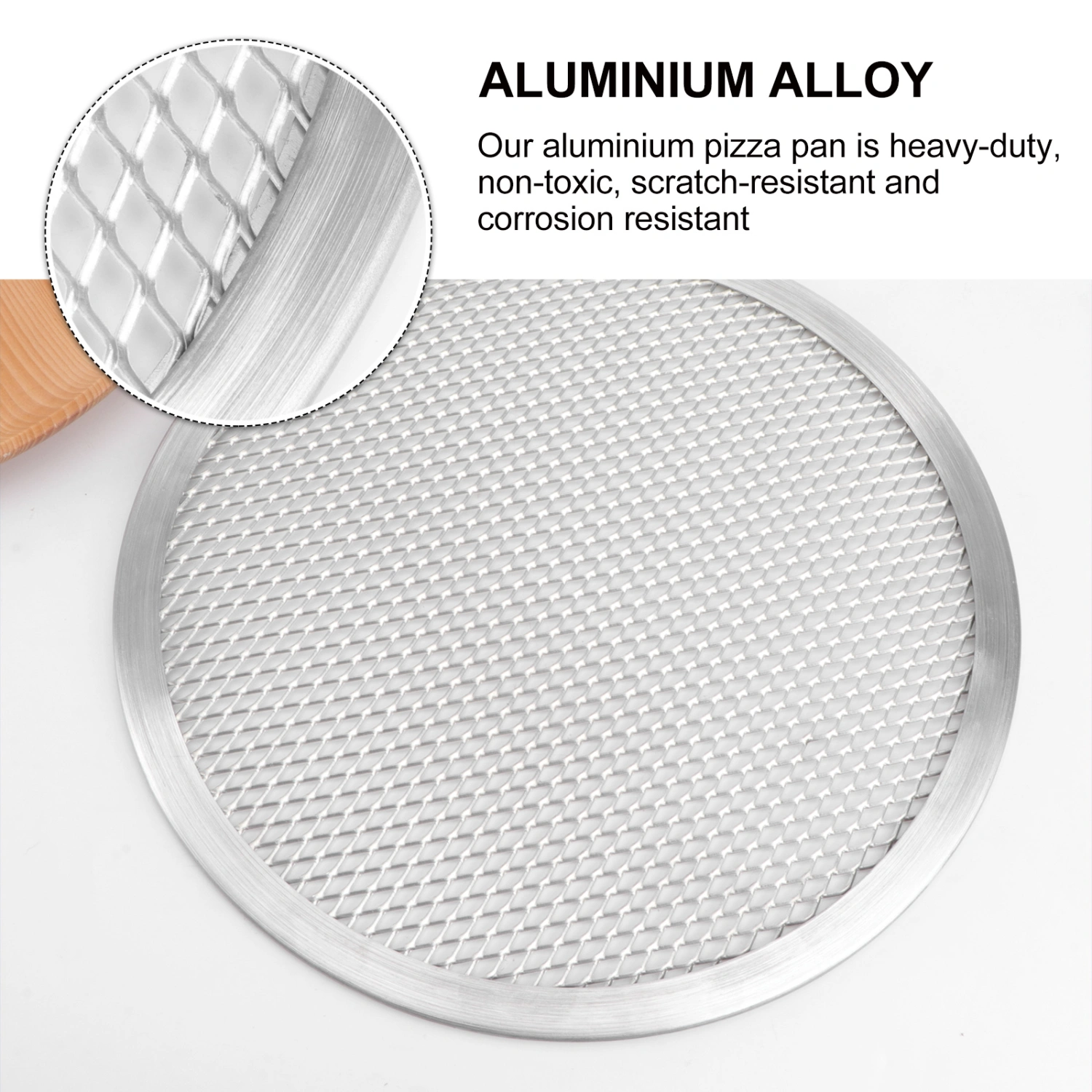 Pizza Pan Net Pizza Baking Pan Net Aluminum Pizza Pan Thicken Pizza Baking Net (16 Inches)