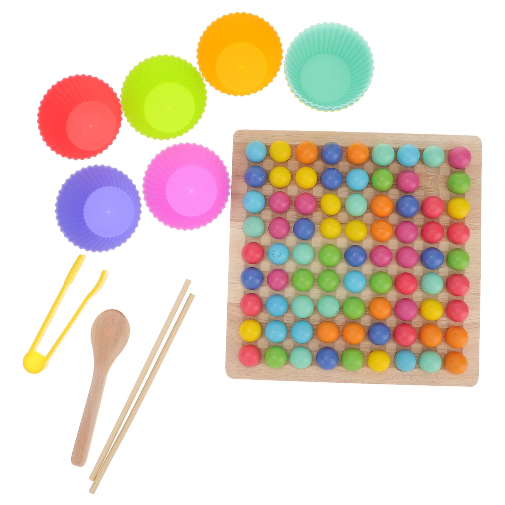 1 Set Wooden Elimination Beads Toy Focus Training Toy Kids Educational Toy