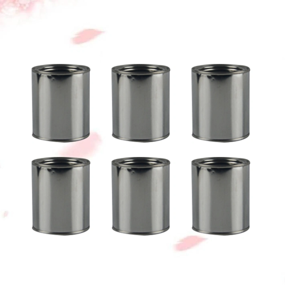 6pcs Iron Round Paint Cans Practical Paint Storage Can Durable Ink Container (0.3L)