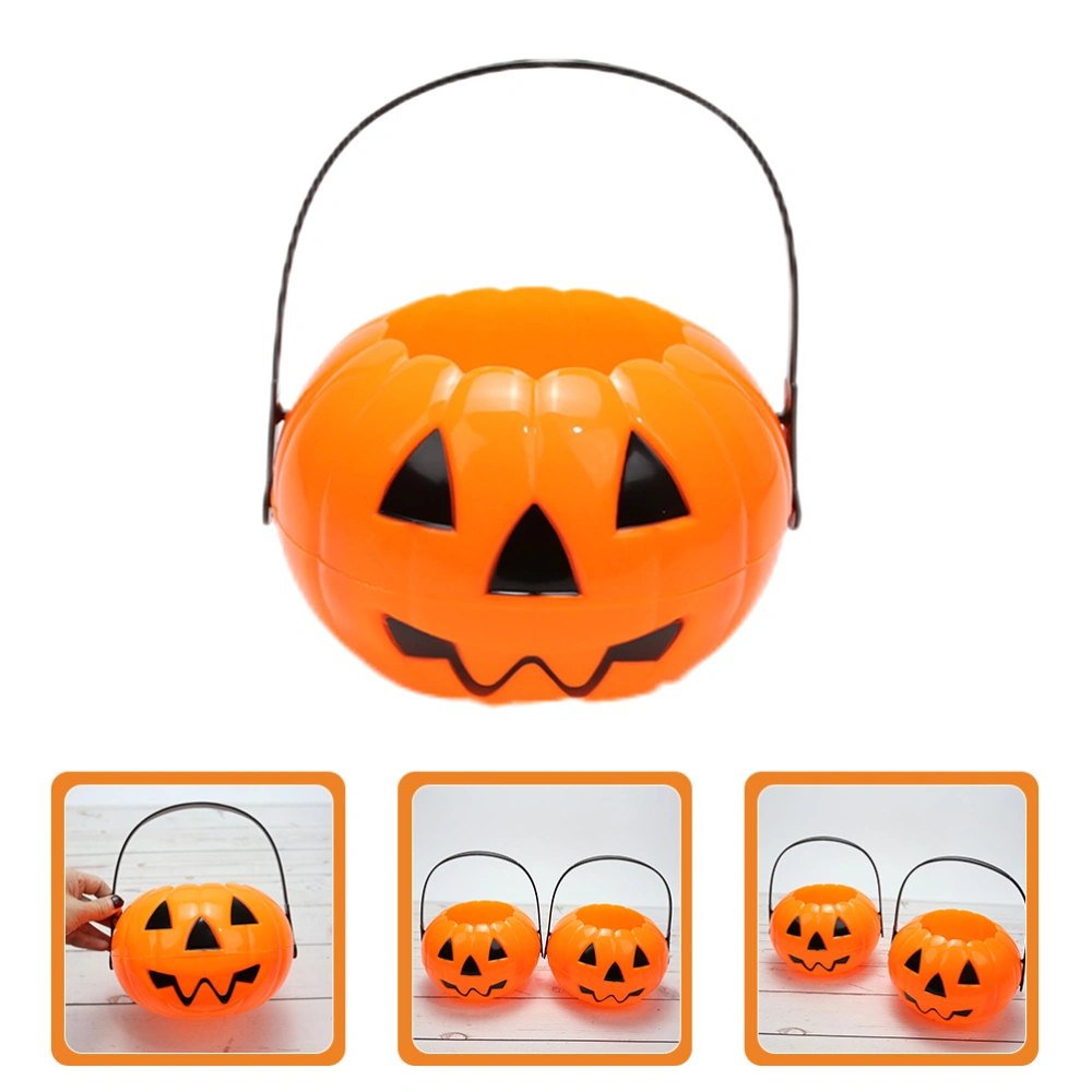 Halloween Pumpkin Bucket Halloween Candy Bucket with Handle Party Favor