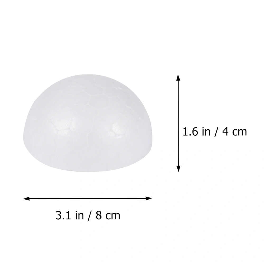 30 Pcs 8CM Half Ball Children Flower Arrangement Accessories DIY Craft Material Christmas Ornament Painting Layout Props Gifts Supplies (White)