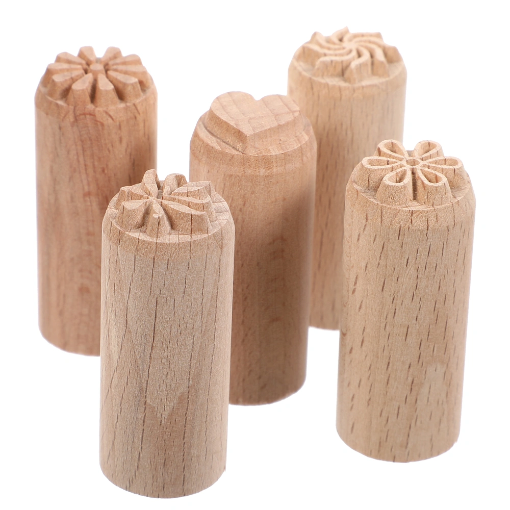 Wood Pottery Tools Stamps Column Wooden Stamps Natural Wood Stamps for DIY